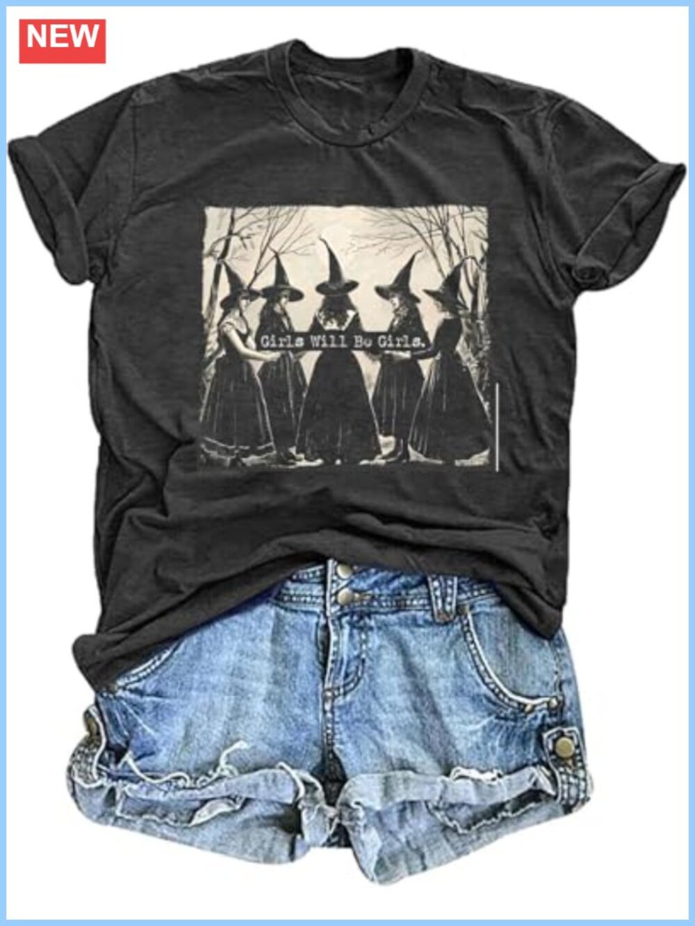 Halloween Graphic Tee Women Short Sleeve Crewneck Fall T-Shirt